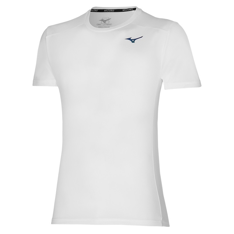 White Men\'s Mizuno Two Loops 88 Tee T Shirts | OMP294387