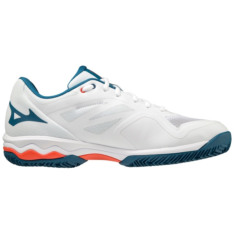 White Men's Mizuno Wave Exceed Light CC Tennis Shoes | HIM385274