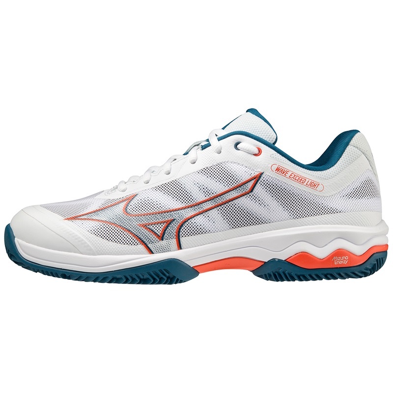 White Men\'s Mizuno Wave Exceed Light CC Tennis Shoes | HIM385274