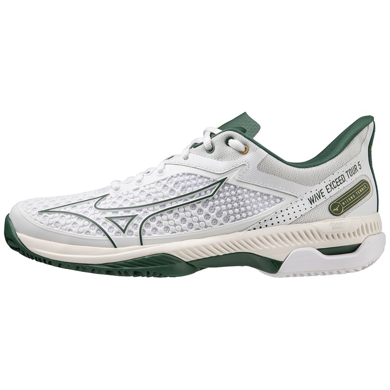 White Men\'s Mizuno Wave Exceed Tour 5 CC Tennis Shoes | SFL529740