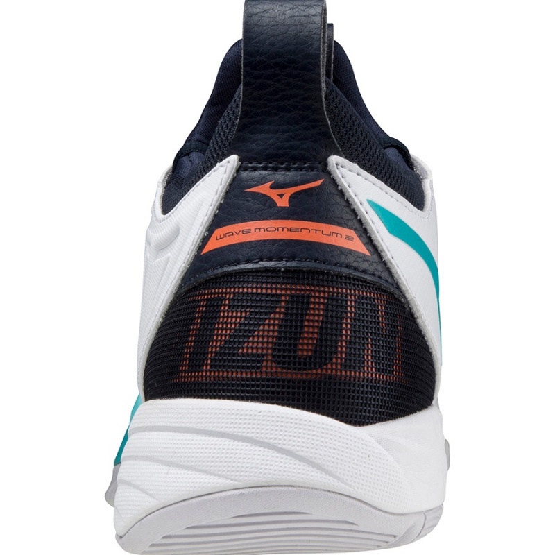 White Men's Mizuno Wave Momentum 2 Volleyball Shoes | BDW624087