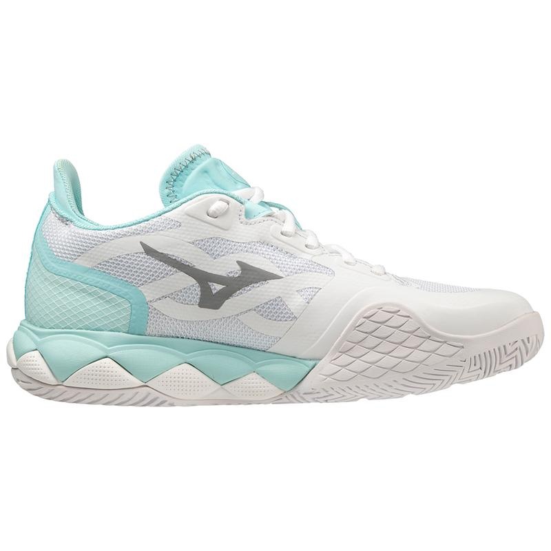 White Turquoise Women's Mizuno Wave Enforce Tour AC Tennis Shoes | XDJ864073