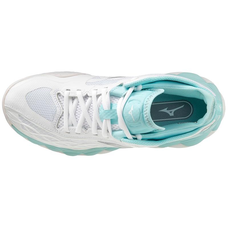 White Turquoise Women's Mizuno Wave Enforce Tour AC Tennis Shoes | XDJ864073