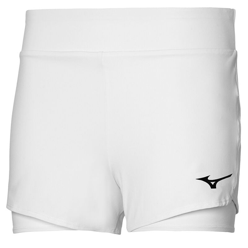 White Women\'s Mizuno Flex Shorts | KZU129605