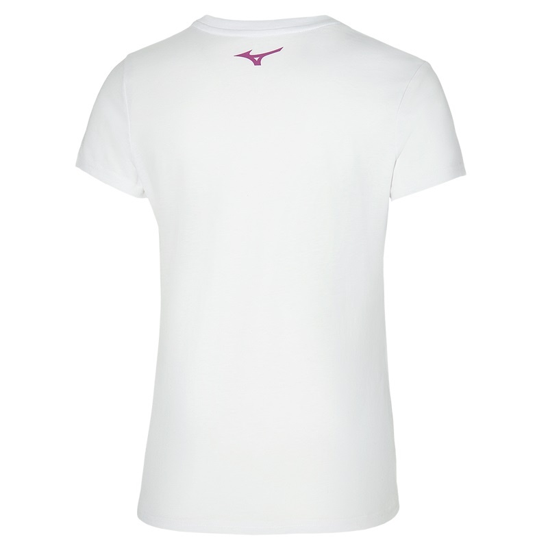 White Women's Mizuno Graphic Tee T Shirts | YVG618349