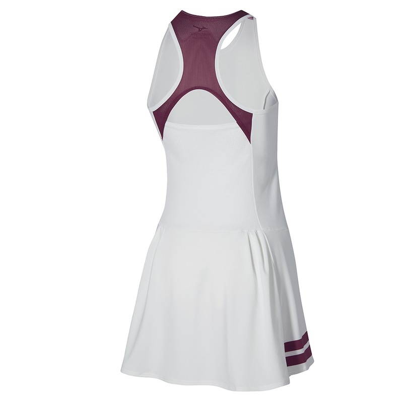 White Women's Mizuno Printed Dress Dress | QGR178543