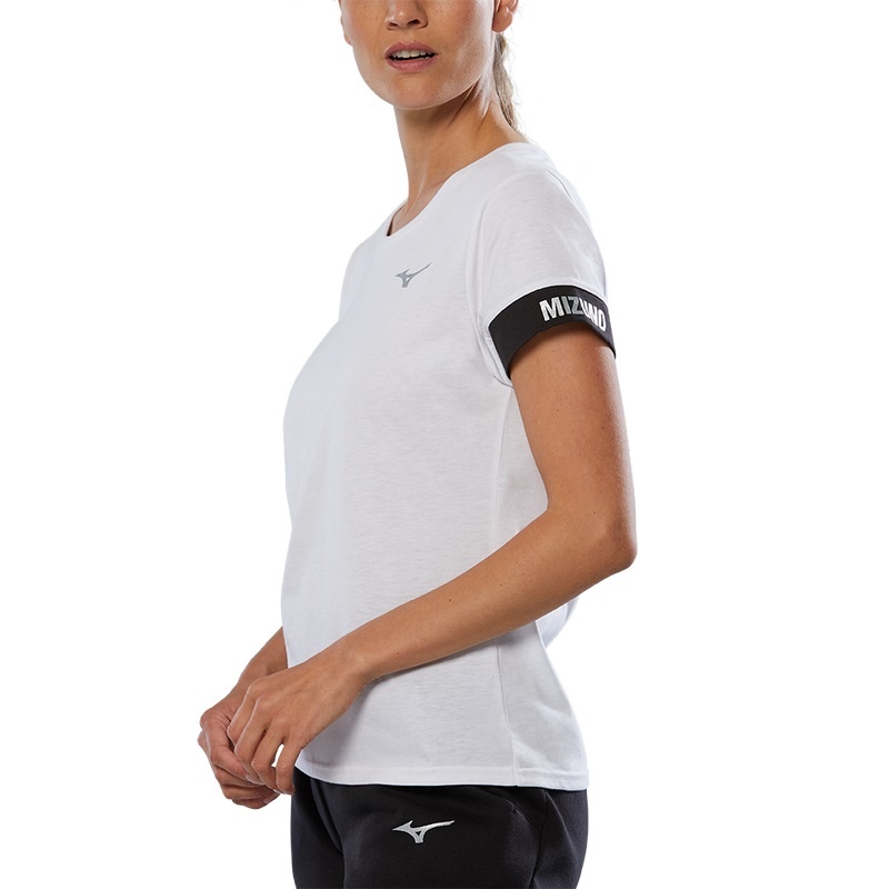 White Women's Mizuno Tee T Shirts | EMU308629