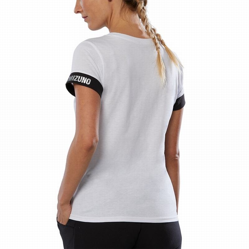 White Women's Mizuno Tee T Shirts | EMU308629