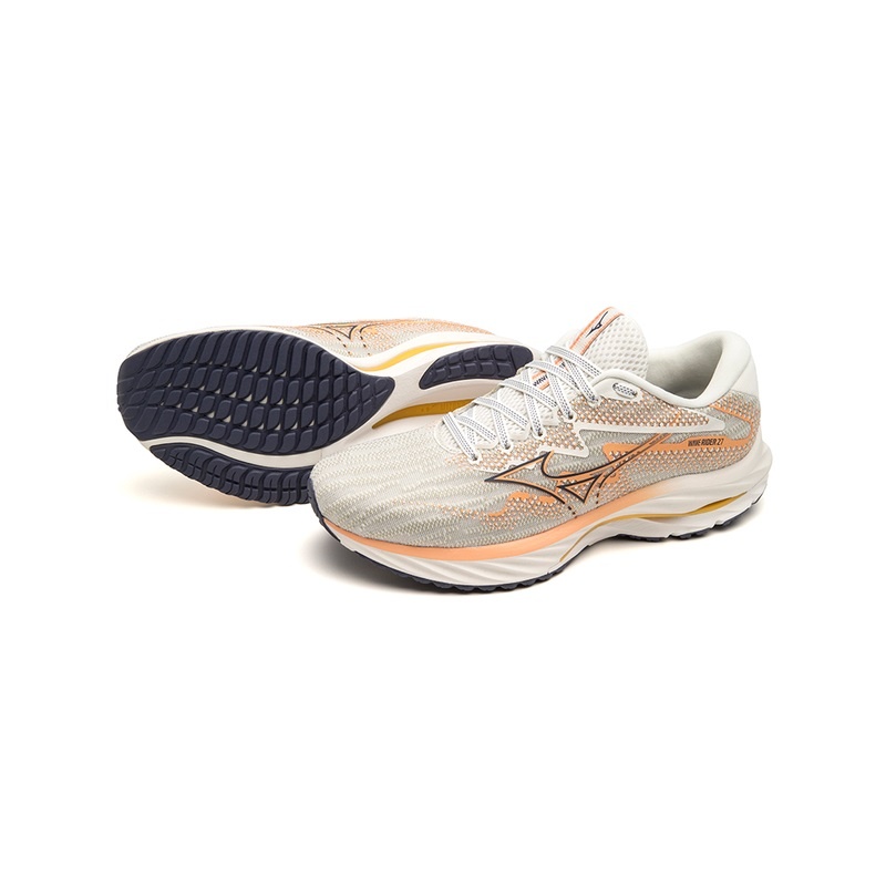 White Women's Mizuno Wave Rider 27 Running Shoes | THG509187