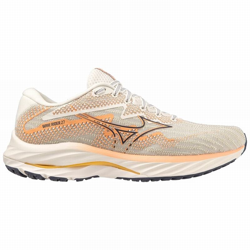 White Women's Mizuno Wave Rider 27 Running Shoes | THG509187