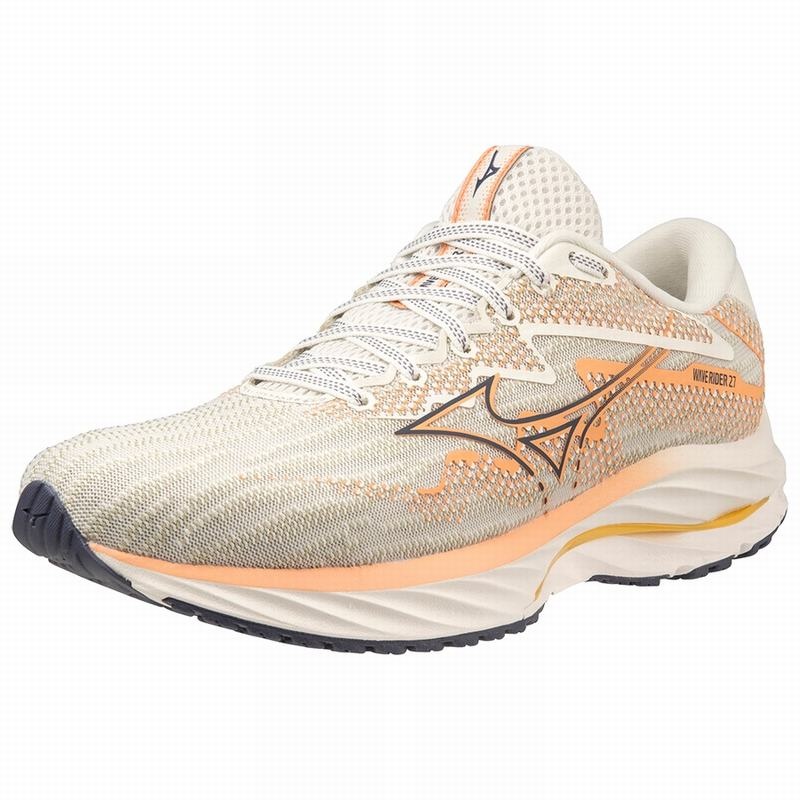 White Women's Mizuno Wave Rider 27 Running Shoes | THG509187