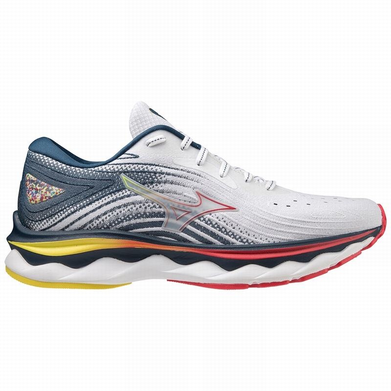 White Women's Mizuno Wave Sky 6 Running Shoes | LMY984623