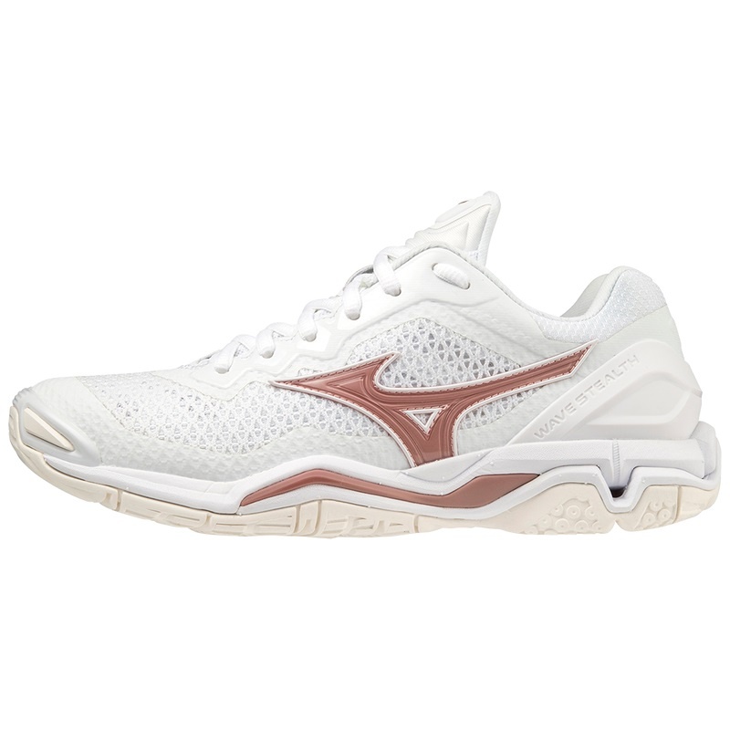 White Women\'s Mizuno Wave Stealth V Handball Shoes | YAD813674