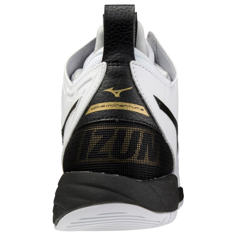 White / Black Men's Mizuno Wave Momentum 2 Mid Volleyball Shoes | NFM936482