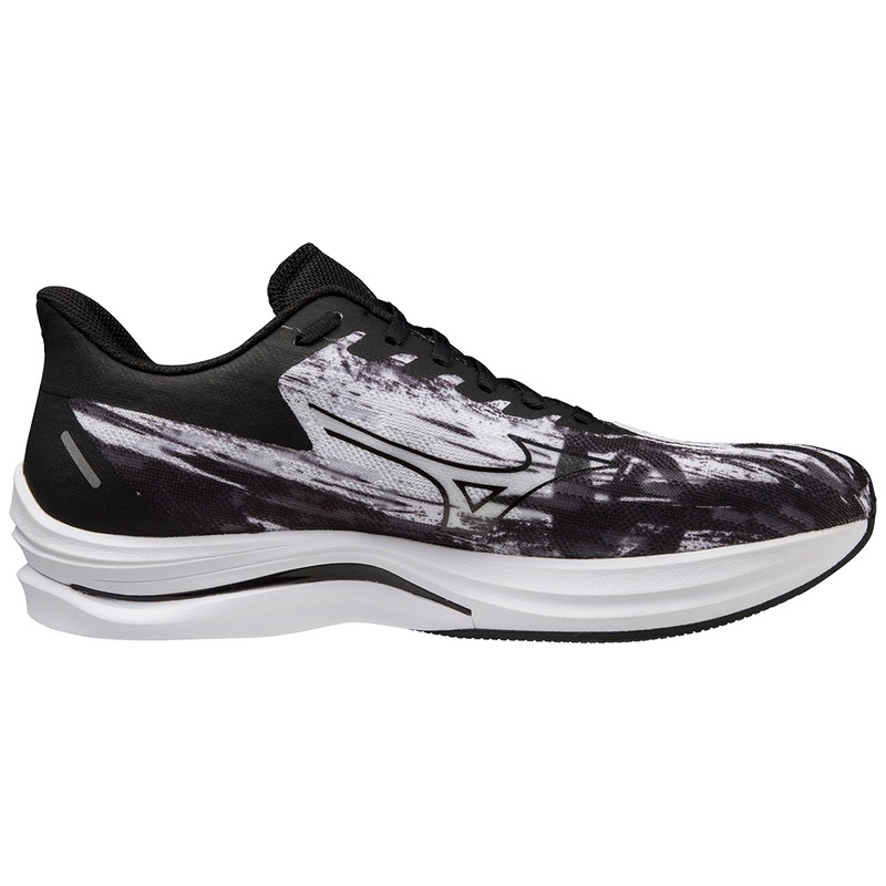 White / Black Men's Mizuno Wave Rebellion Sonic Running Shoes | JEN872354