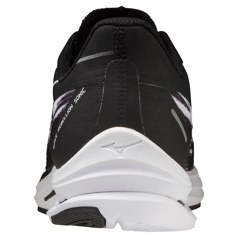 White / Black Men's Mizuno Wave Rebellion Sonic Running Shoes | JEN872354