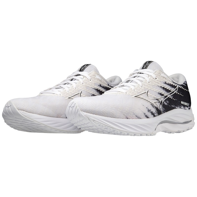 White / Black Men's Mizuno Wave Rider 26 Running Shoes | WXT320849