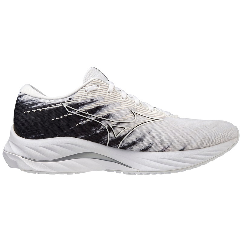 White / Black Men's Mizuno Wave Rider 26 Running Shoes | WXT320849