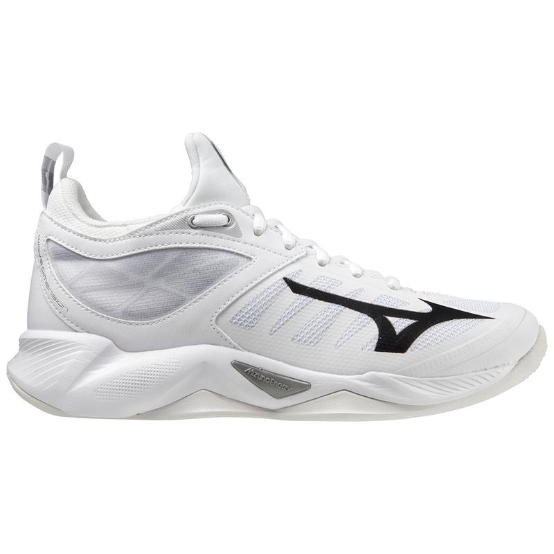 White / Black Women's Mizuno Wave Dimension Volleyball Shoes | JNW027195