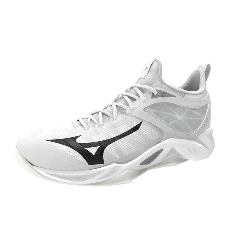 White / Black Women's Mizuno Wave Dimension Volleyball Shoes | JNW027195