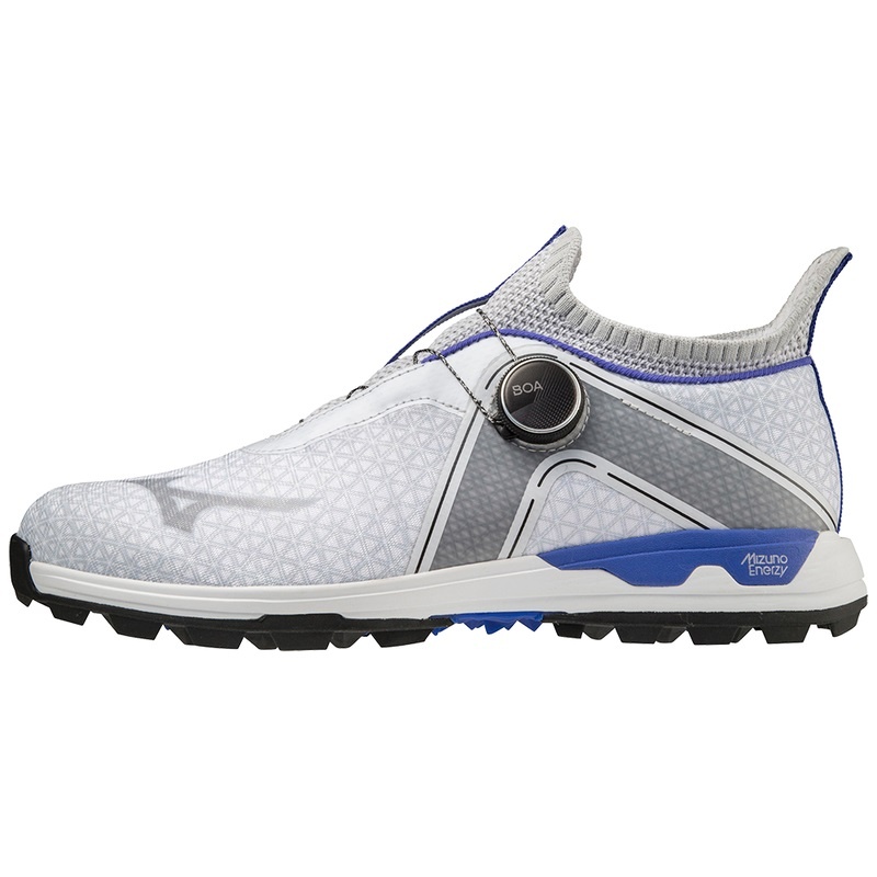 White / Blue Men\'s Mizuno Wave Hazard BOA Golf Shoes | SLK912638