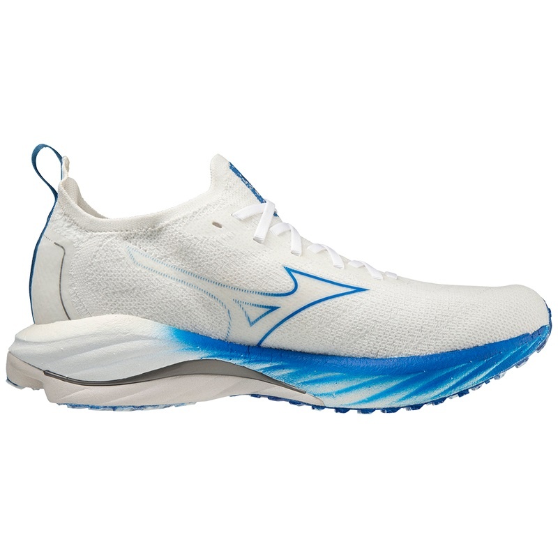 White / Blue Men's Mizuno Wave Neo Wind Running Shoes | MFL148736