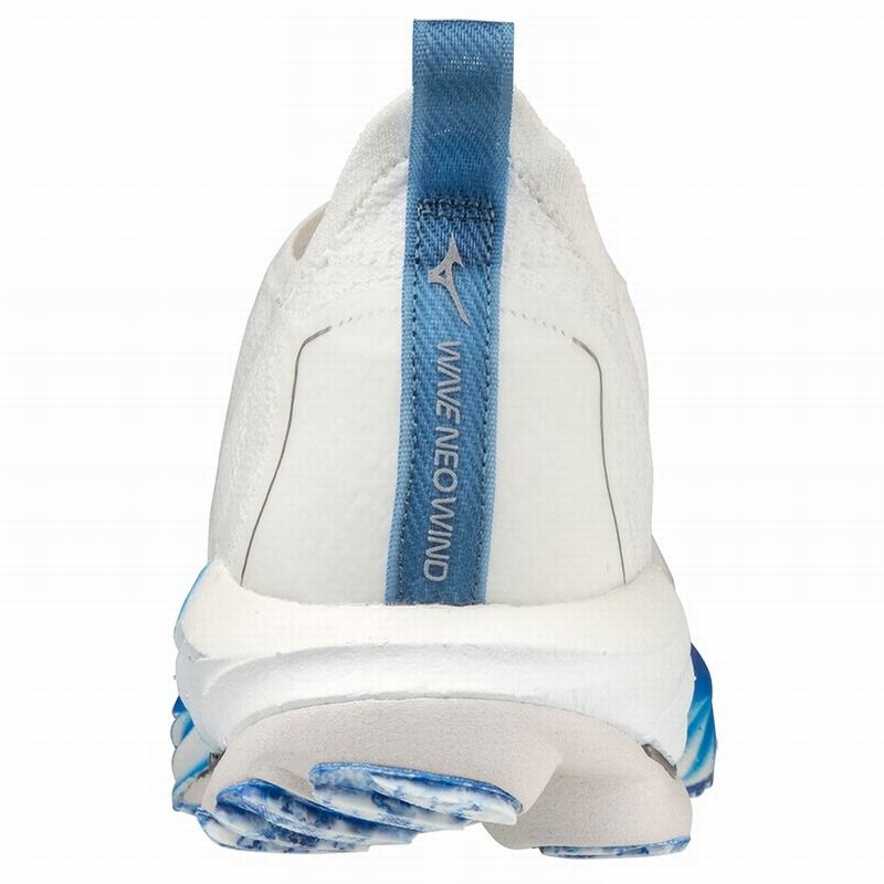 White / Blue Men's Mizuno Wave Neo Wind Running Shoes | MFL148736