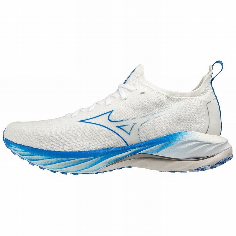 White / Blue Men\'s Mizuno Wave Neo Wind Running Shoes | MFL148736