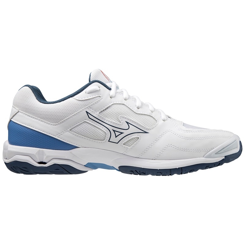 White / Blue Men's Mizuno Wave Phantom 3 Handball Shoes | USC814932