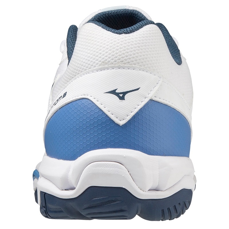 White / Blue Men's Mizuno Wave Phantom 3 Handball Shoes | USC814932