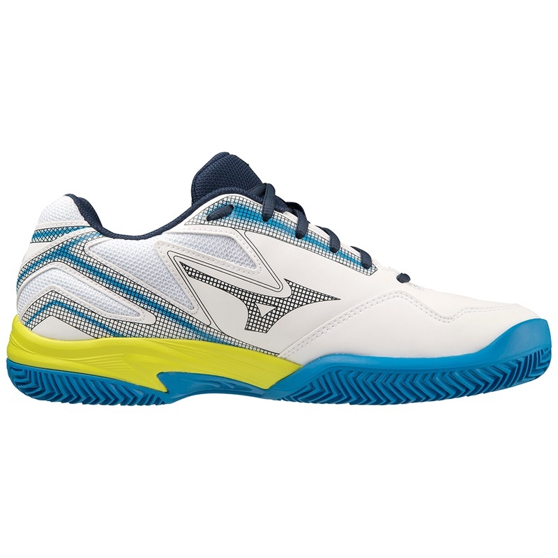 White / Blue Women's Mizuno Break Shot 4 CC Tennis Shoes | EOI468317