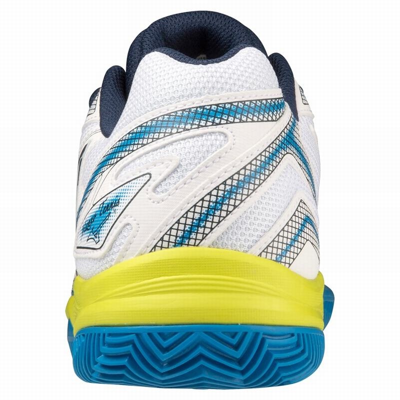 White / Blue Women's Mizuno Break Shot 4 CC Tennis Shoes | EOI468317