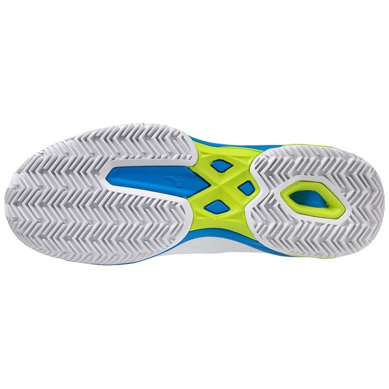 White / Blue / Light Green Men's Mizuno Wave Exceed Light Padel Shoes | HBT308521