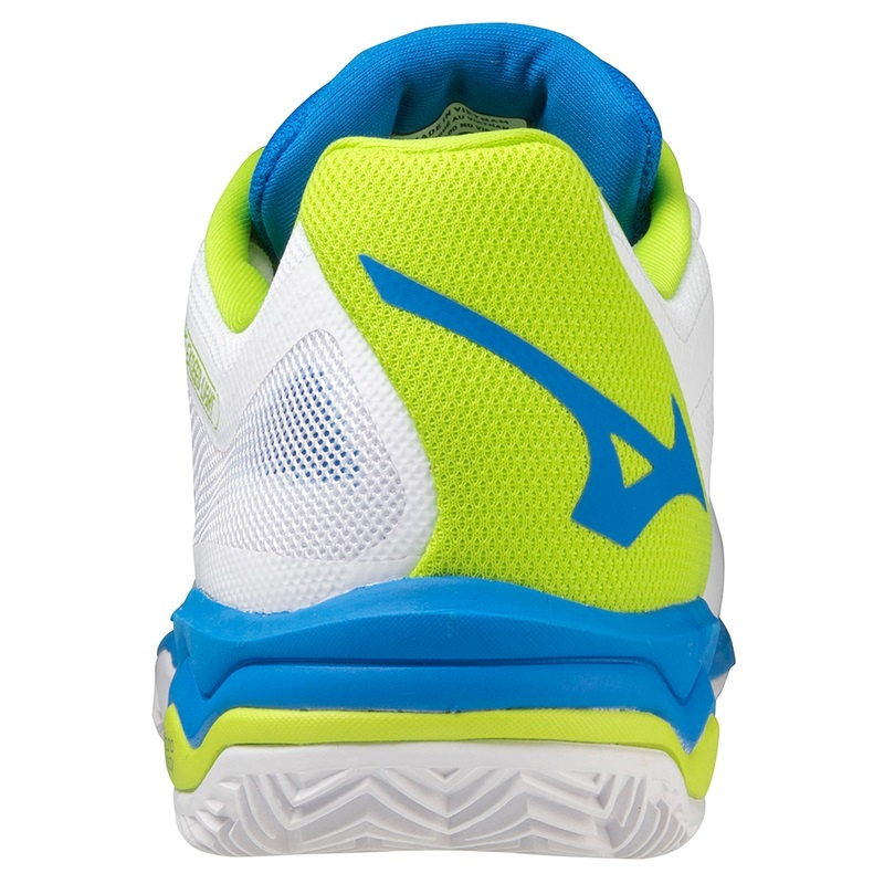 White / Blue / Light Green Men's Mizuno Wave Exceed Light Padel Shoes | HBT308521