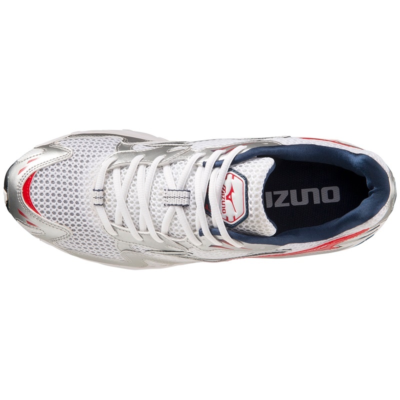 White / Blue / Red Men's Mizuno Wave Rider 10 Sneakers | VPB084962