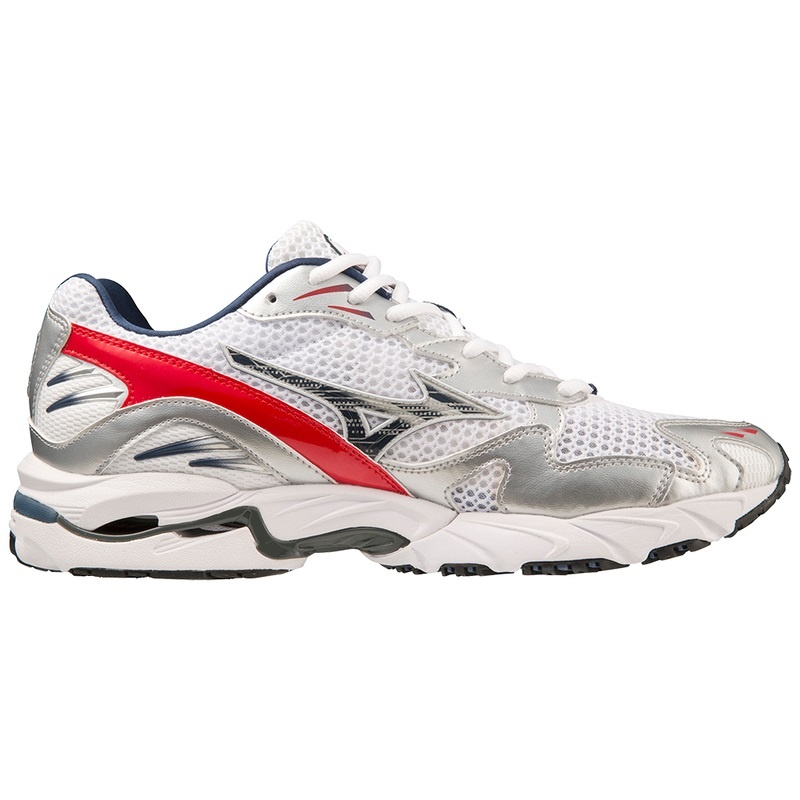 White / Blue / Red Men's Mizuno Wave Rider 10 Sneakers | VPB084962