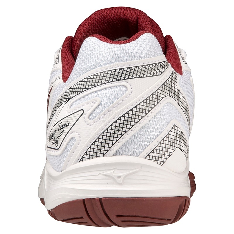 White / Dark Red Women's Mizuno Break Shot 4 AC Tennis Shoes | WSB086193