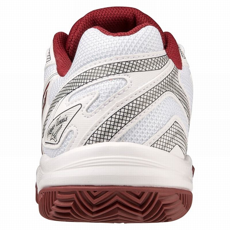 White / Dark Red Women's Mizuno Break Shot 4 CC Tennis Shoes | MRK238457