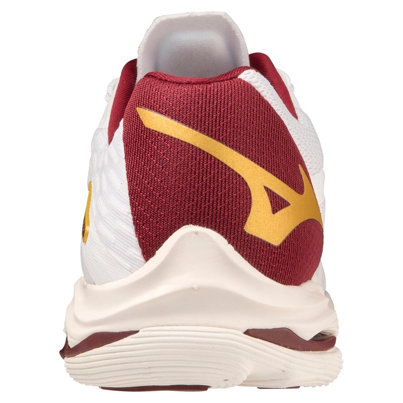 White / Dark Red / Gold Women's Mizuno Wave Lightning Z7 Volleyball Shoes | UDZ765190