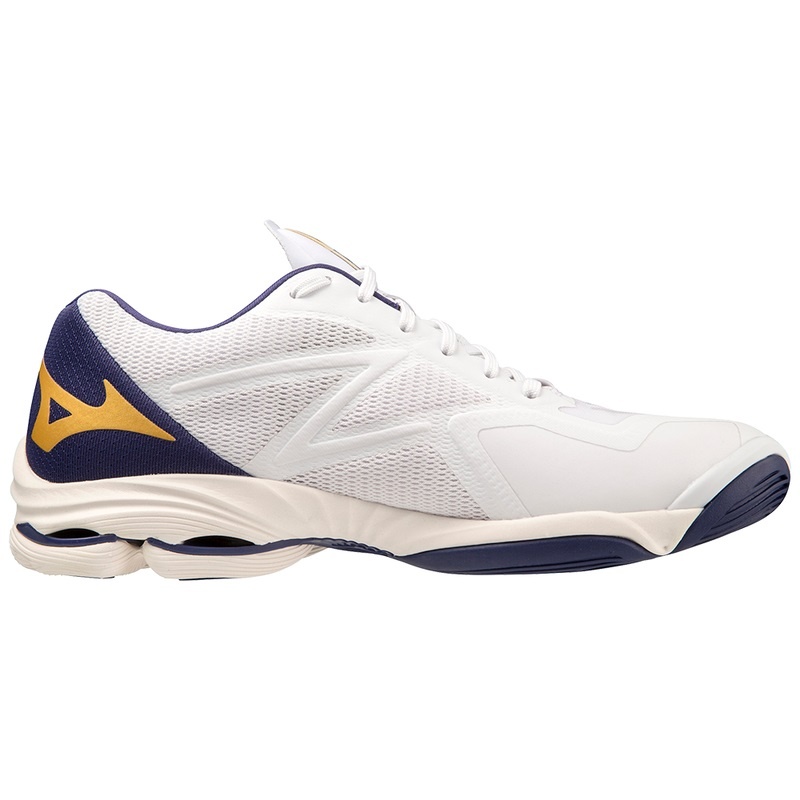 White / Gold Men's Mizuno Wave Lightning Z7 Volleyball Shoes | JTN521740