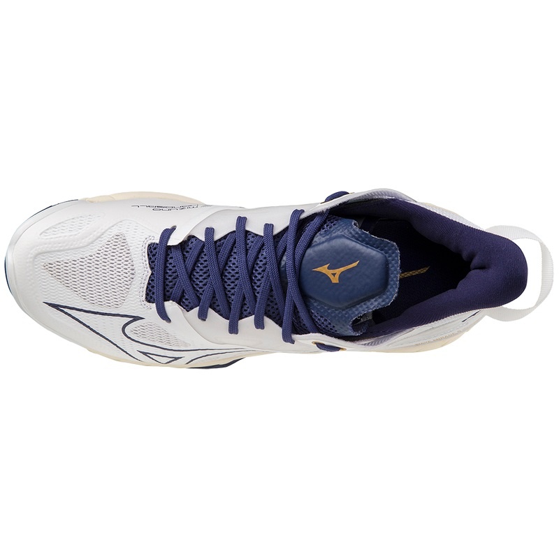 White / Gold Men's Mizuno Wave Mirage 5 Handball Shoes | PER687149