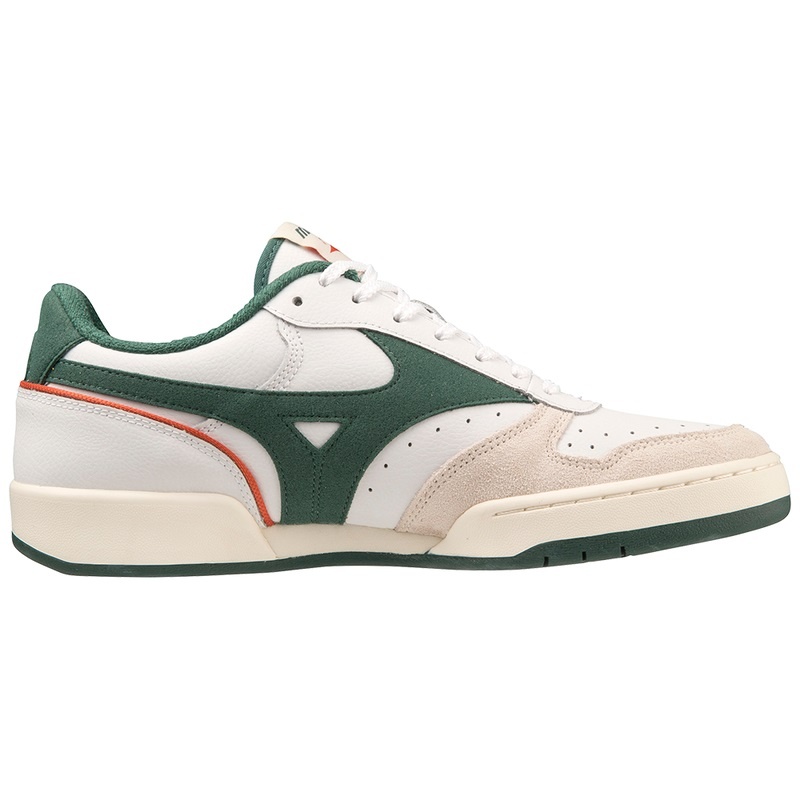 White / Green Men's Mizuno City Wind Premium Sneakers | VKX524106