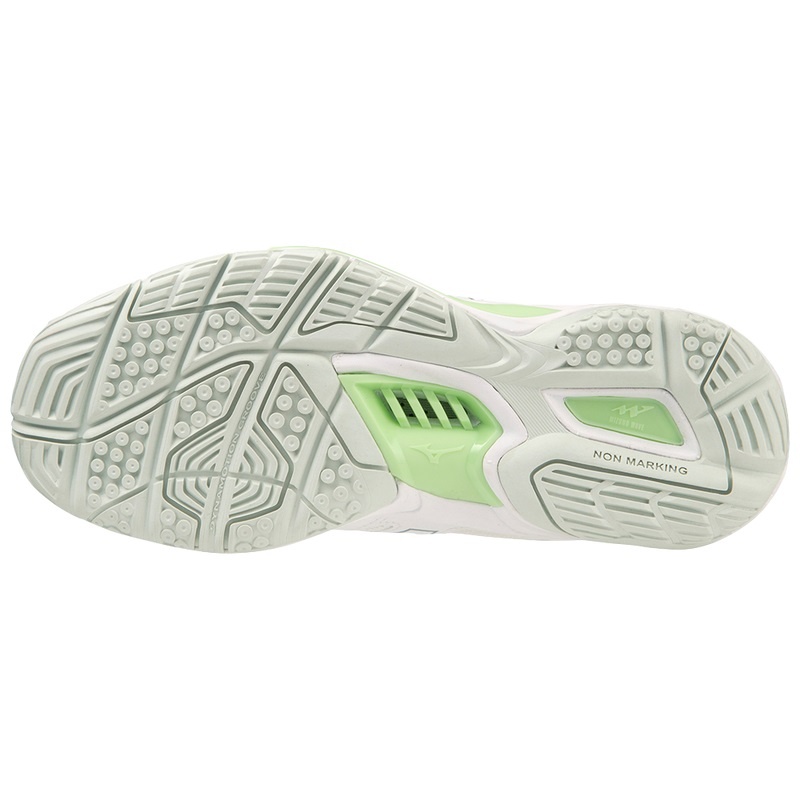 White / Green Women's Mizuno Wave Phantom 3 Handball Shoes | WKH512473