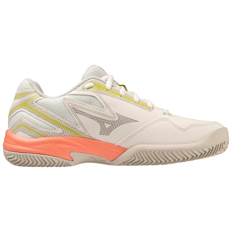 White / Grey Women's Mizuno Break Shot 4 CC Tennis Shoes | JGK947261