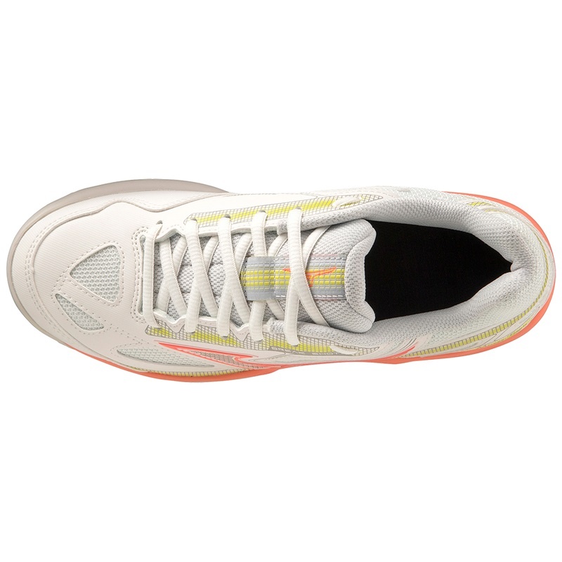 White / Grey Women's Mizuno Break Shot 4 CC Tennis Shoes | JGK947261