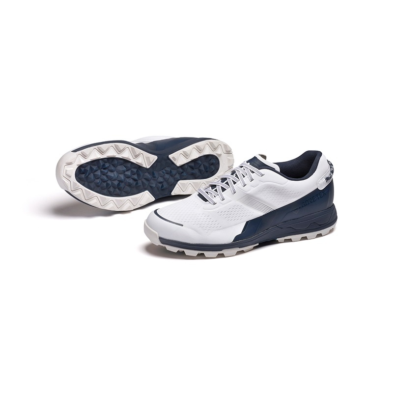 White / Navy Men's Mizuno Mzen Golf Shoes | GNC967438