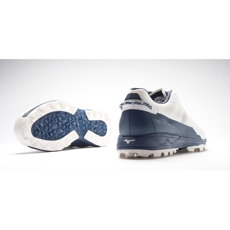 White / Navy Men's Mizuno Mzen Golf Shoes | GNC967438