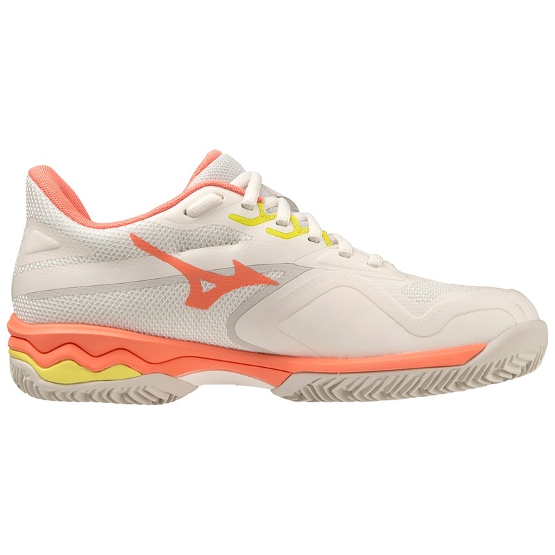 White / Orange Women's Mizuno Wave Exceed Light 2 Tennis Shoes | KUD540289