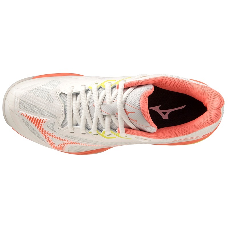 White / Orange Women's Mizuno Wave Exceed Light 2 Tennis Shoes | KUD540289