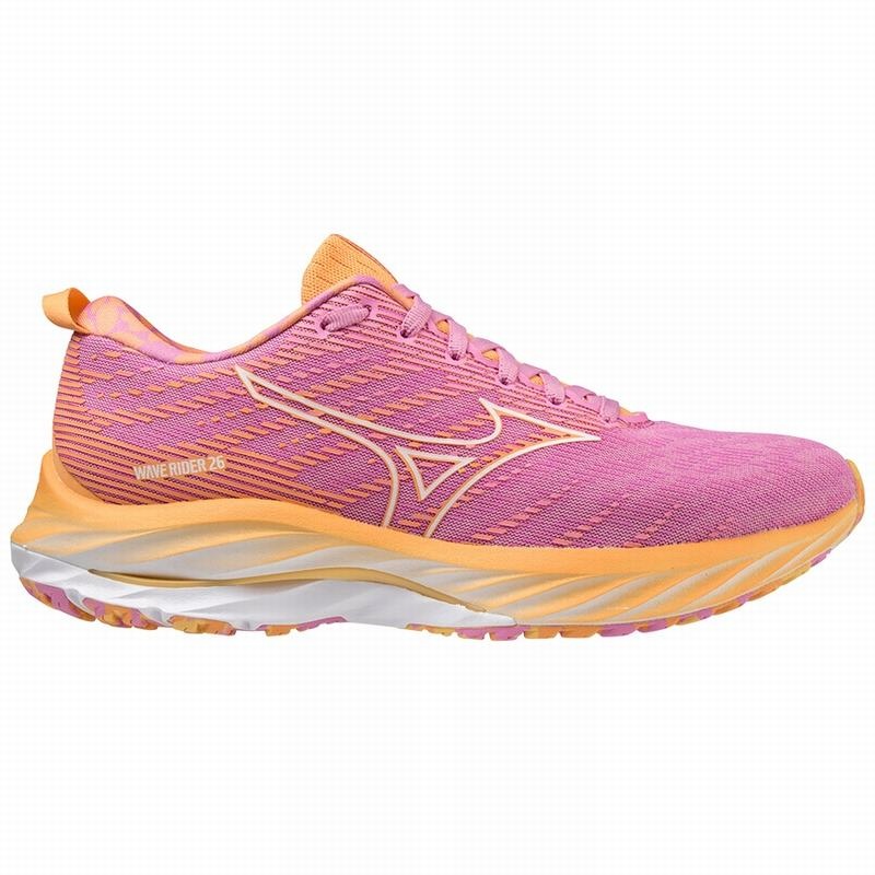 White / Orange Women's Mizuno Wave Rider 26 Roxy Running Shoes | XRN732065